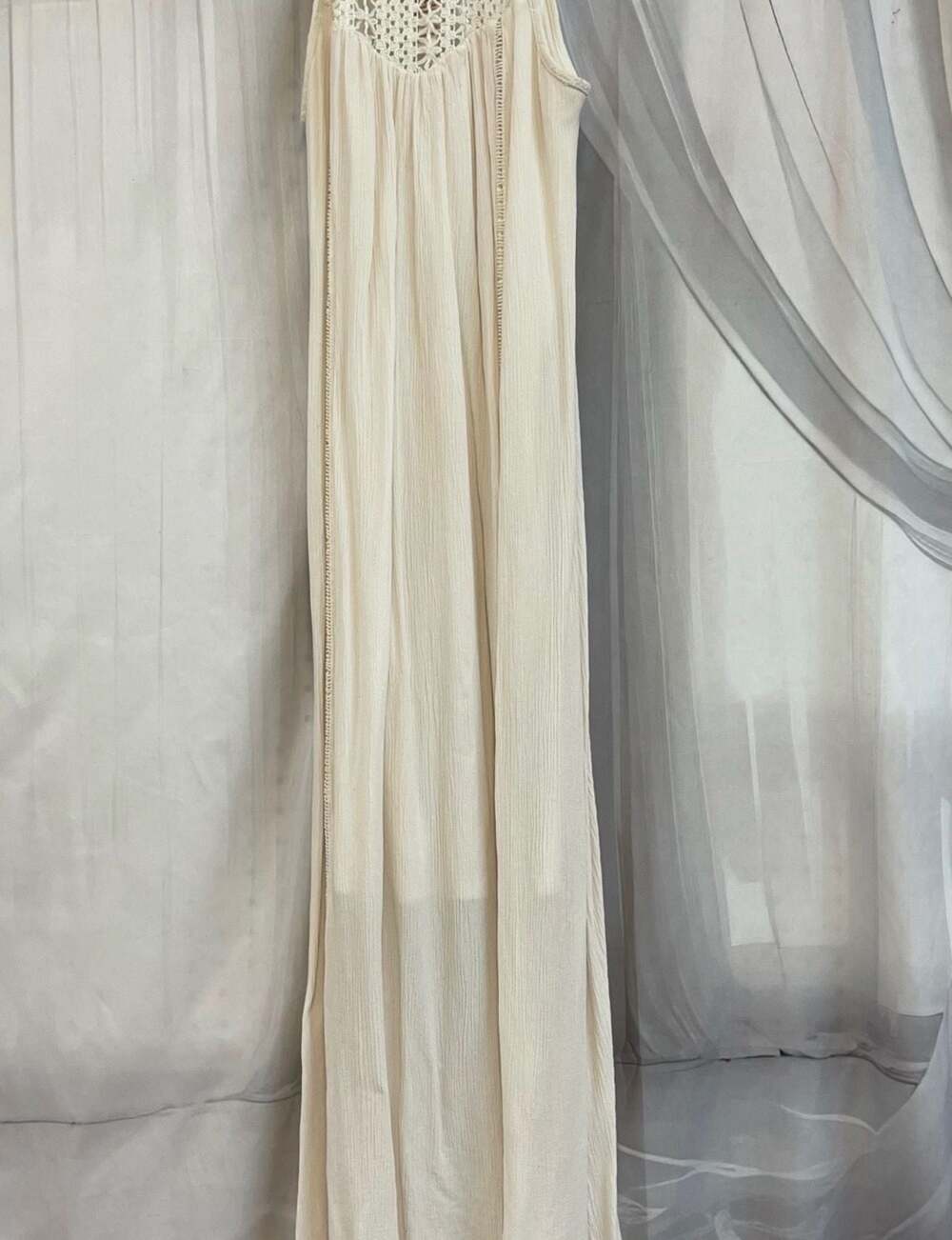 Mossimo Supply Co. Cream Crochet Halter Maxi Dress - Picture 2 of 15